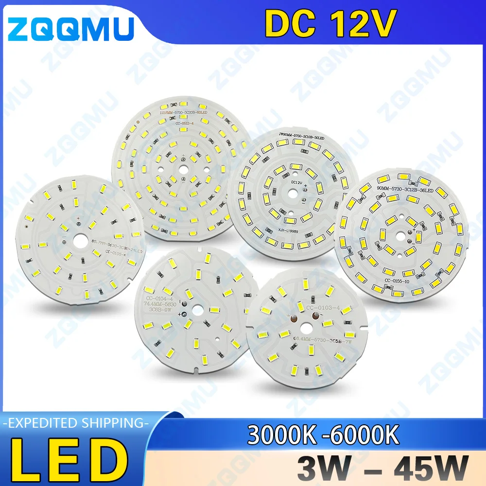 10 PCS DC12V LED Light Board 5730 SMD PCB Board 3W 5W 7W 9W 12W 15W 18W 20W 30W 45W Home Lighting DIY Bulb Light Source