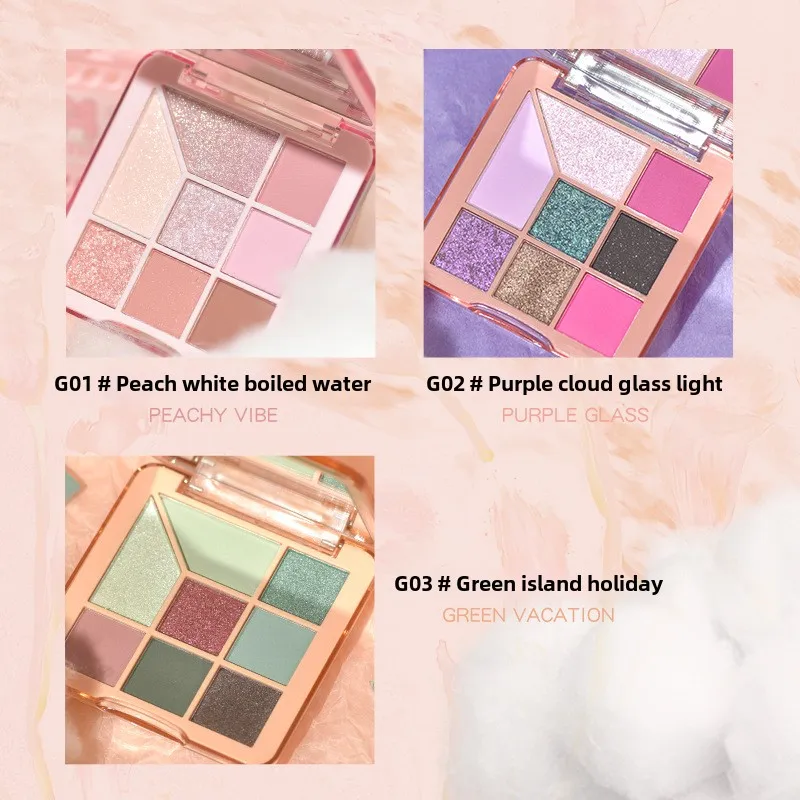 GOGO TALES paleta de sombras de ojos de 8 colores té de la leche humo rosa mate rubor nacarado paleta completa de sombras de ojos de alto brillo