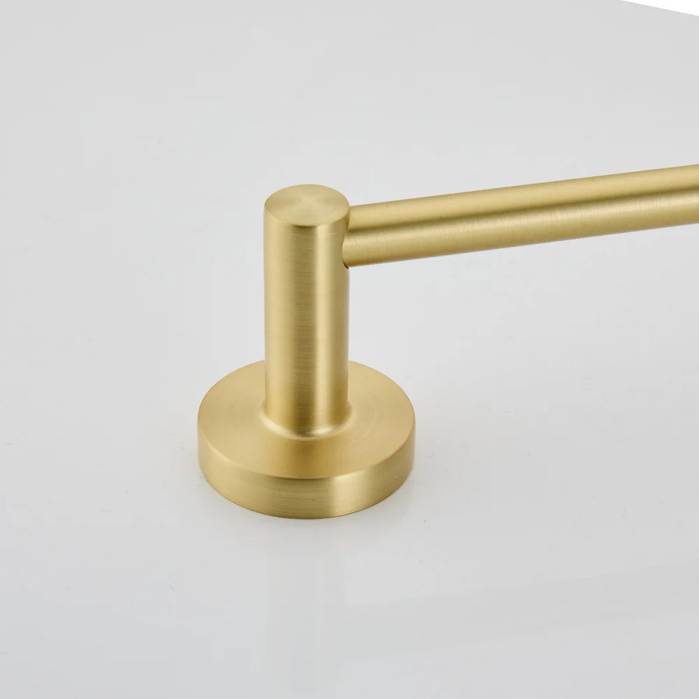 Brushed Gold Wall Mount Shelf Toilet Bath Hardware - Paper Holder Towel Bar Rack Robe Hook Hanger - Bathroom Storage Accessories