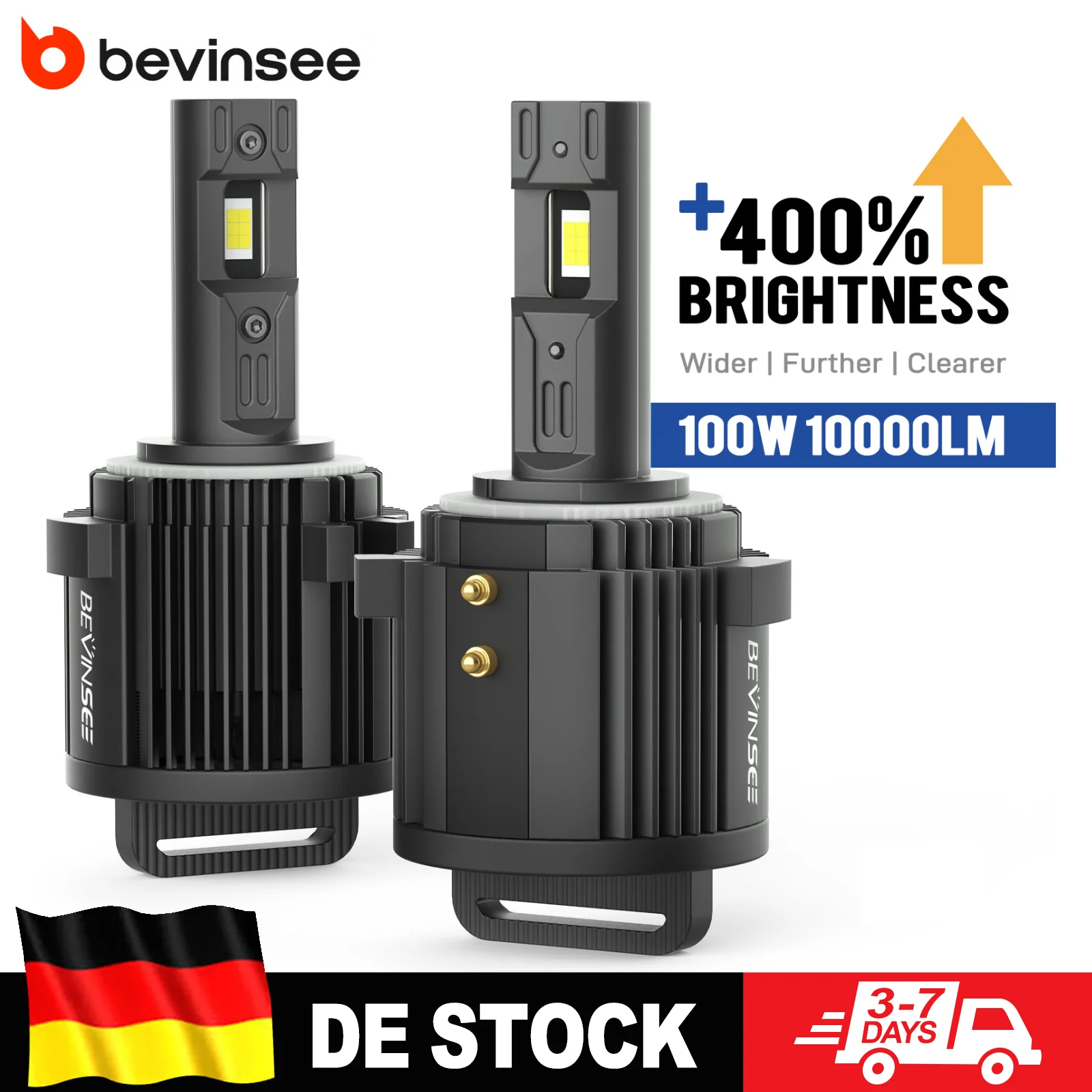 BEVINSEE H7 LED-Scheinwerferlampen, CANBUS fehlerfrei Plug & Play, 100W 10000LM superhell 6000K Weiß Abblendlicht für VW Golf GTI R Passat Tiguan Mercedes Vito 12V