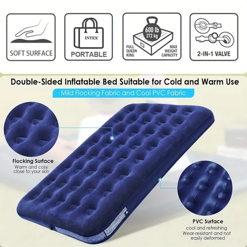 야외 플록 슬리핑 패드, PVC 접이식 에어 베드, 여행용 매트, 초경량 에어 쿠션, 캠핑용 하이킹 에어 베드 