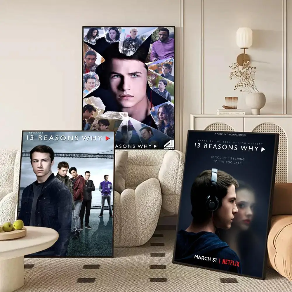 13 R-Roasons Why ملصقات ملصقات HD مقاومة للماء لوحة فنية جدارية لغرفة النوم وغرفة المعيشة ديكور المنزل هدية تزيين