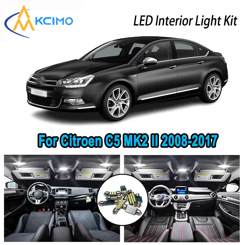 

For Citroen C5 MK2 II 2008-2017 2009 2010 2011 2012 2013 LED Interior Dome Map Trunk Light Kit Car Led Lamps Canbus No Error