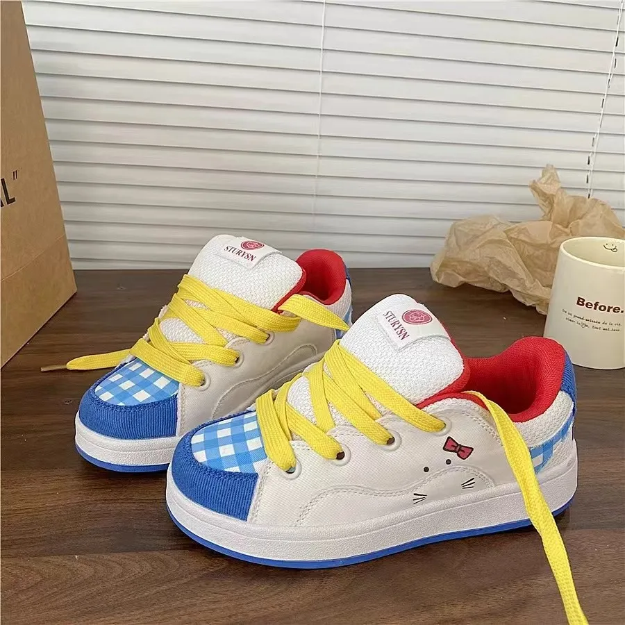 

Kids'Casual Shoes Sneakers Cartoon Printed PU Leather Spring Shoes For Children Anti-slip Breathable White Shoes Size 28-36