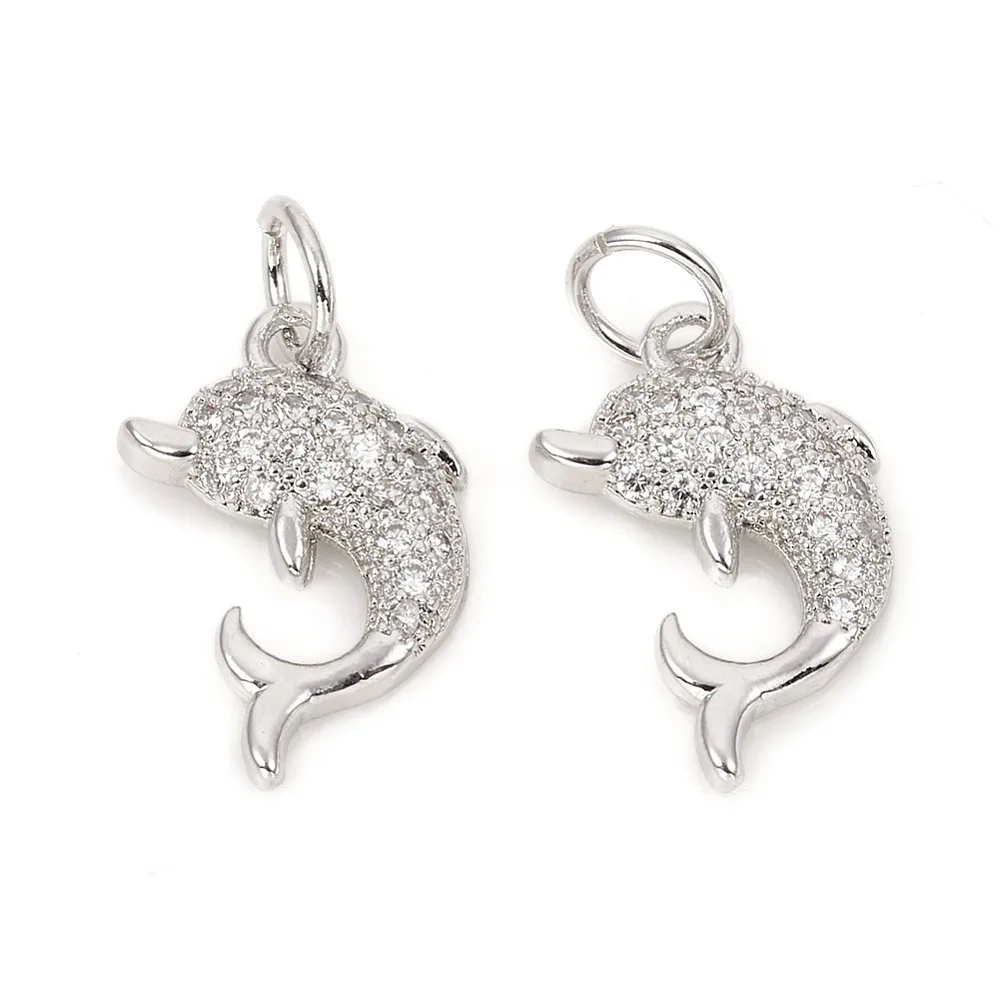 PandaHall 10 Stück klare Anhänger mit Delfin- und Ozeanmotiv, 14 x 9 x 2,5 mm, für die Herstellung von Halsketten, Armbändern und Schmuck – Detail 6