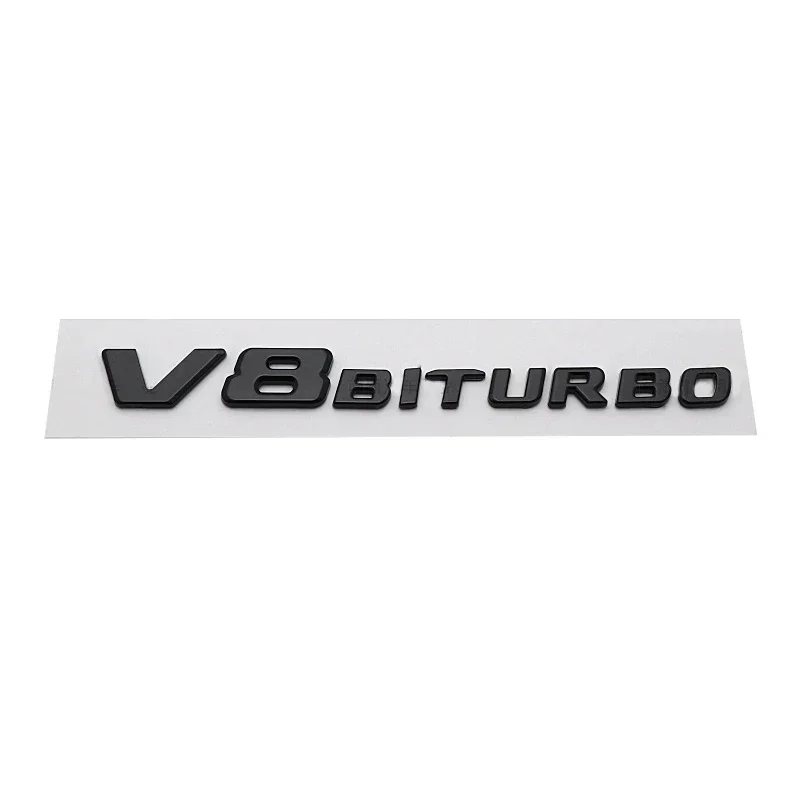ABS Car Body Sticker Rear Tail Bumper Badge for Mercedes Benz V8 BITURBO Emblem W164 W176 W204 W203 W213 CLS GLA SLK G500 view 4