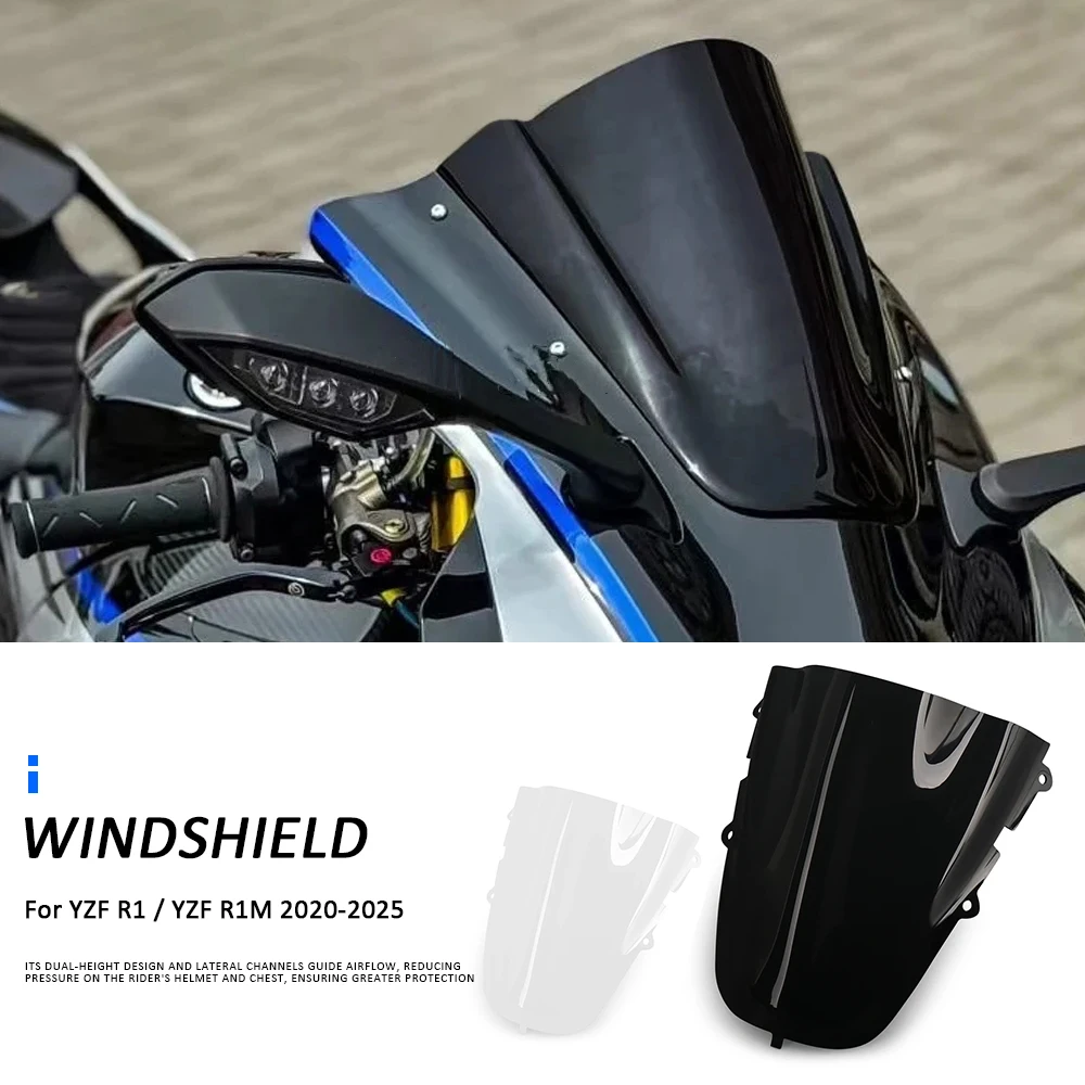 

2024 2025 For YAMAHA YZF-R1 YZF-R1M Motorcycle Double Bubble Windshield Windscreen Screen YZF R1 M R1M 2020 2021 2022 2023