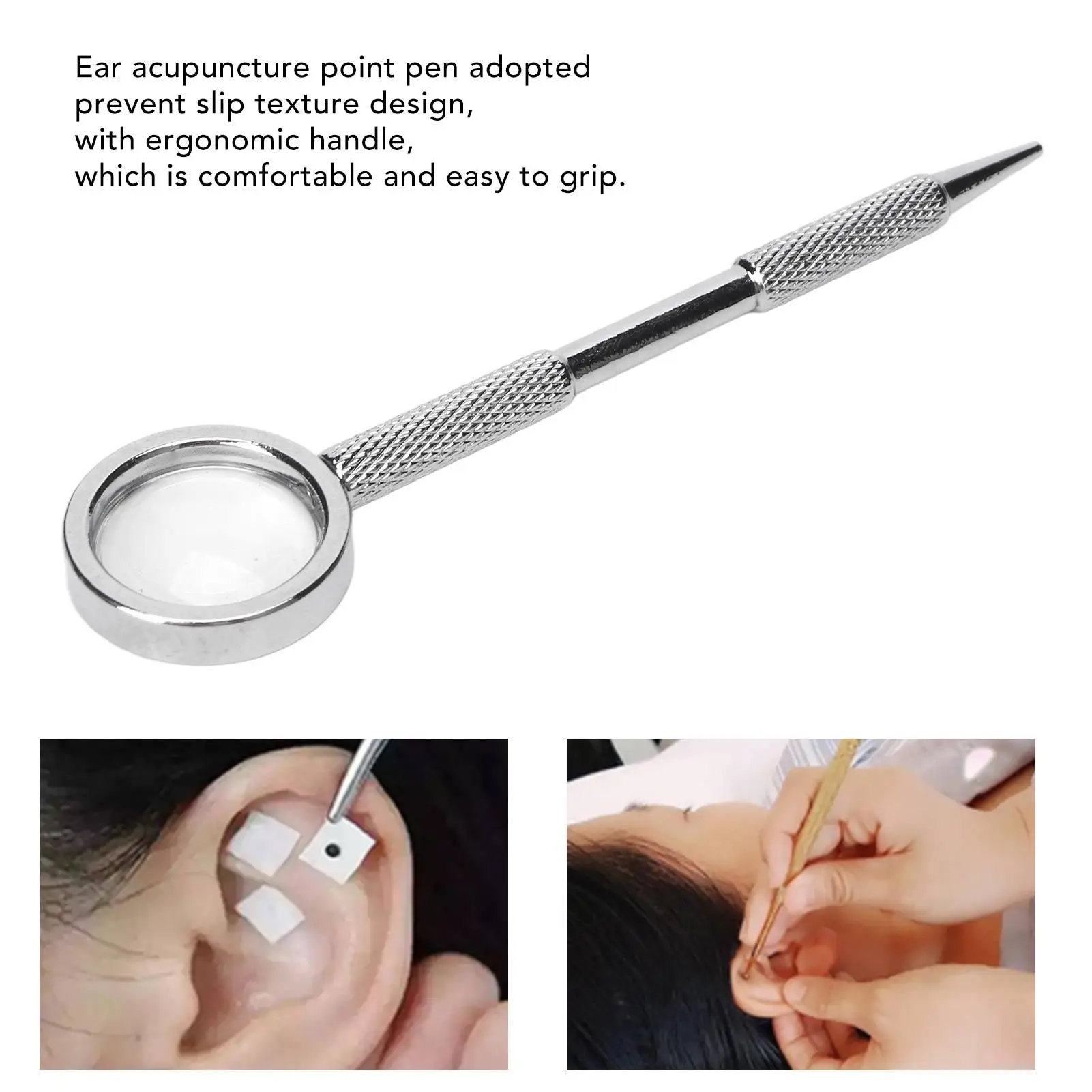 Acupuncture Massage  with Magnifying Glass for auricular Points - Manual Therapy