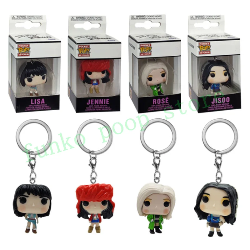 

Новый карманный брелок Funko, 4 стиля, звезды, розы, Jisoo, Дженни Лиза, виниловая фигурка, коллекция моделей, игрушки для подарков на день рождения