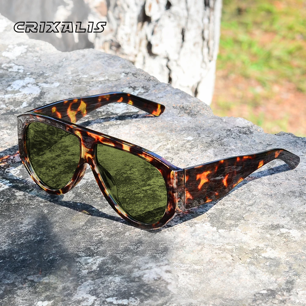 

CRIXALIS Vintage Oversized Y2K Sunglasses for Women Men Fashion Hip Hop Sun Glasses Ladies Sexy Leopard Print Shades UV400