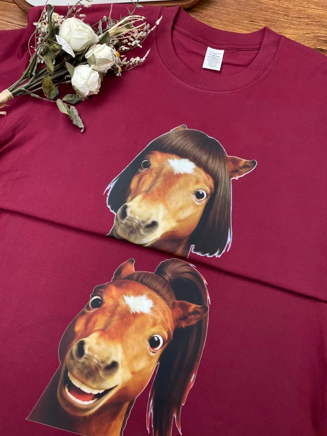 Creative Print Long Sleeve Cotton T-Shirt Unisex Loose Fit  Year Heavyweight Funny Joke Image Commuting Casual Style