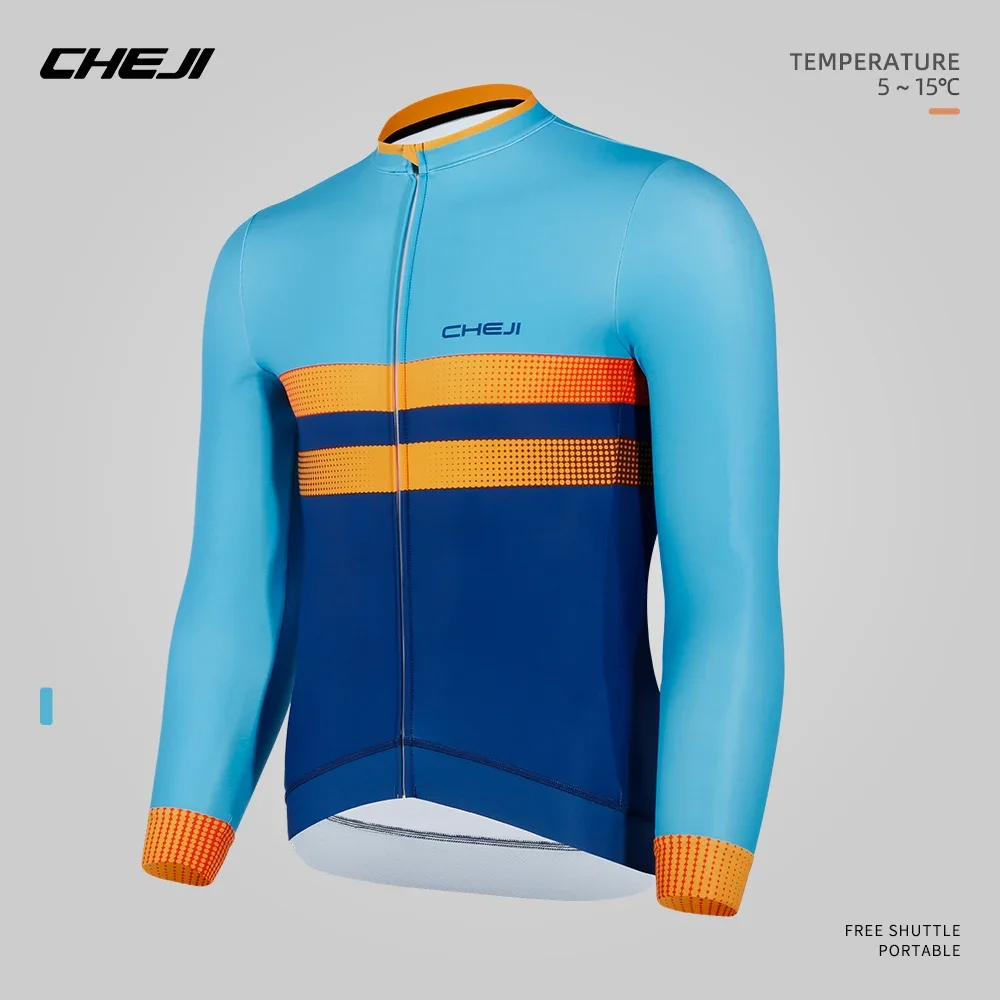 

cheji men's Long-Sleeve fleece Cycling Jersey