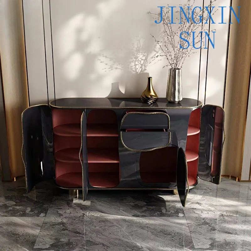 Solid wood dining side cabinet villa mansion end entrance cabinet