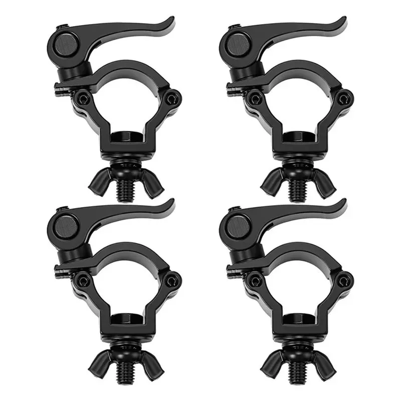 AB34-Stage Lighting Clamps 4 Pcs Quick Release Heavy Duty Aluminum Truss Clamp Hook, Light Mount Lock For 32-35Mm Fit