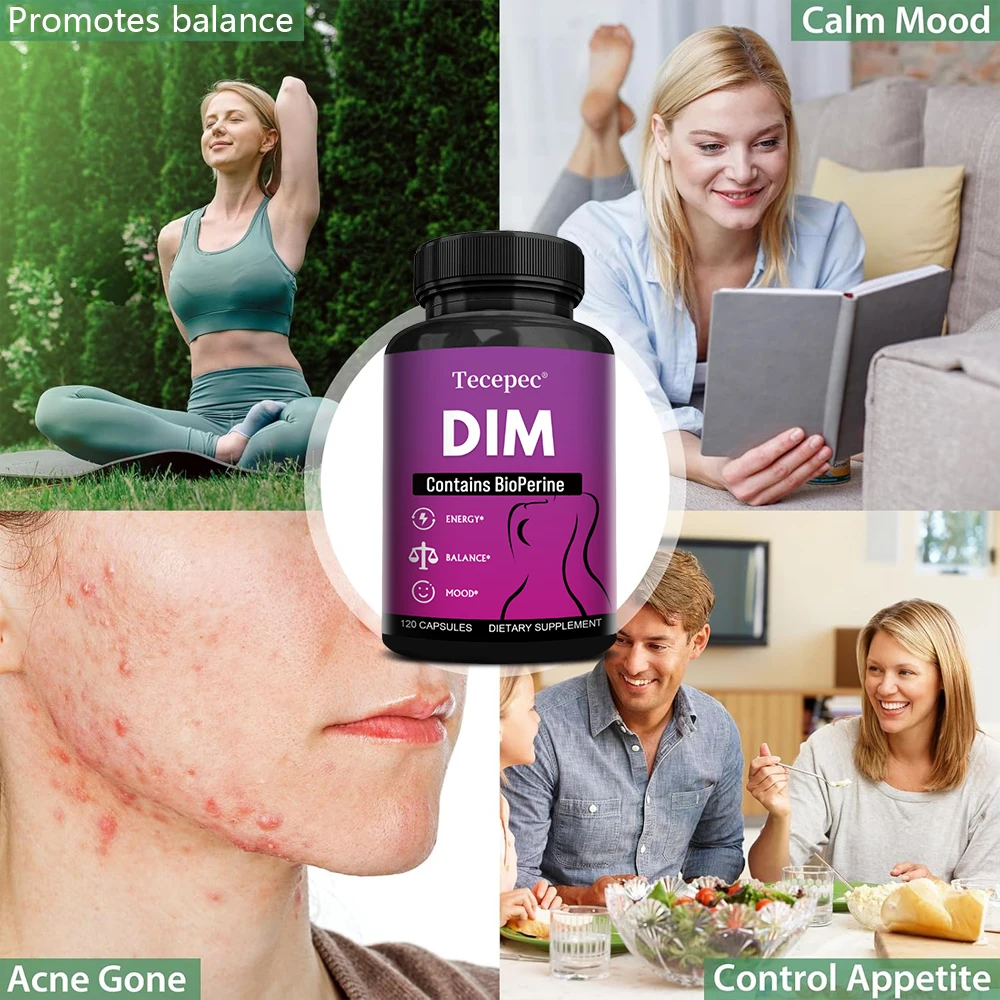 DIM Health Supplements - Piperine Extract Capsules Helps with Menopausal Metabolism Relieves Hot Flashes and Night Sweats