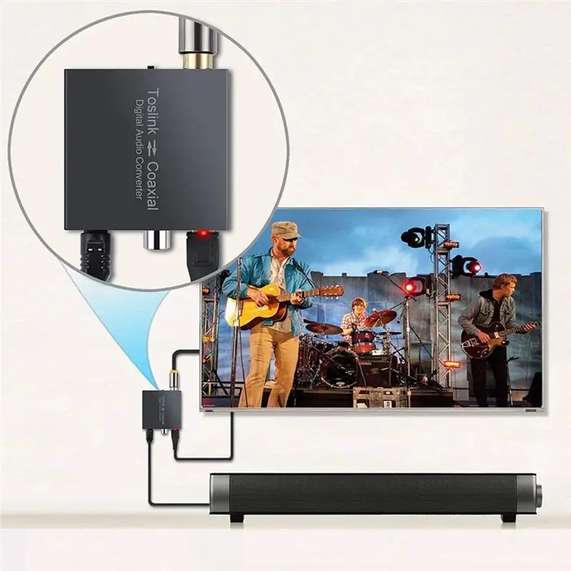 DT21 Toslink to Coaxial Bi-Directional SPDIF Audio Converter Digital Adapter 2-Way for Home Theater Black