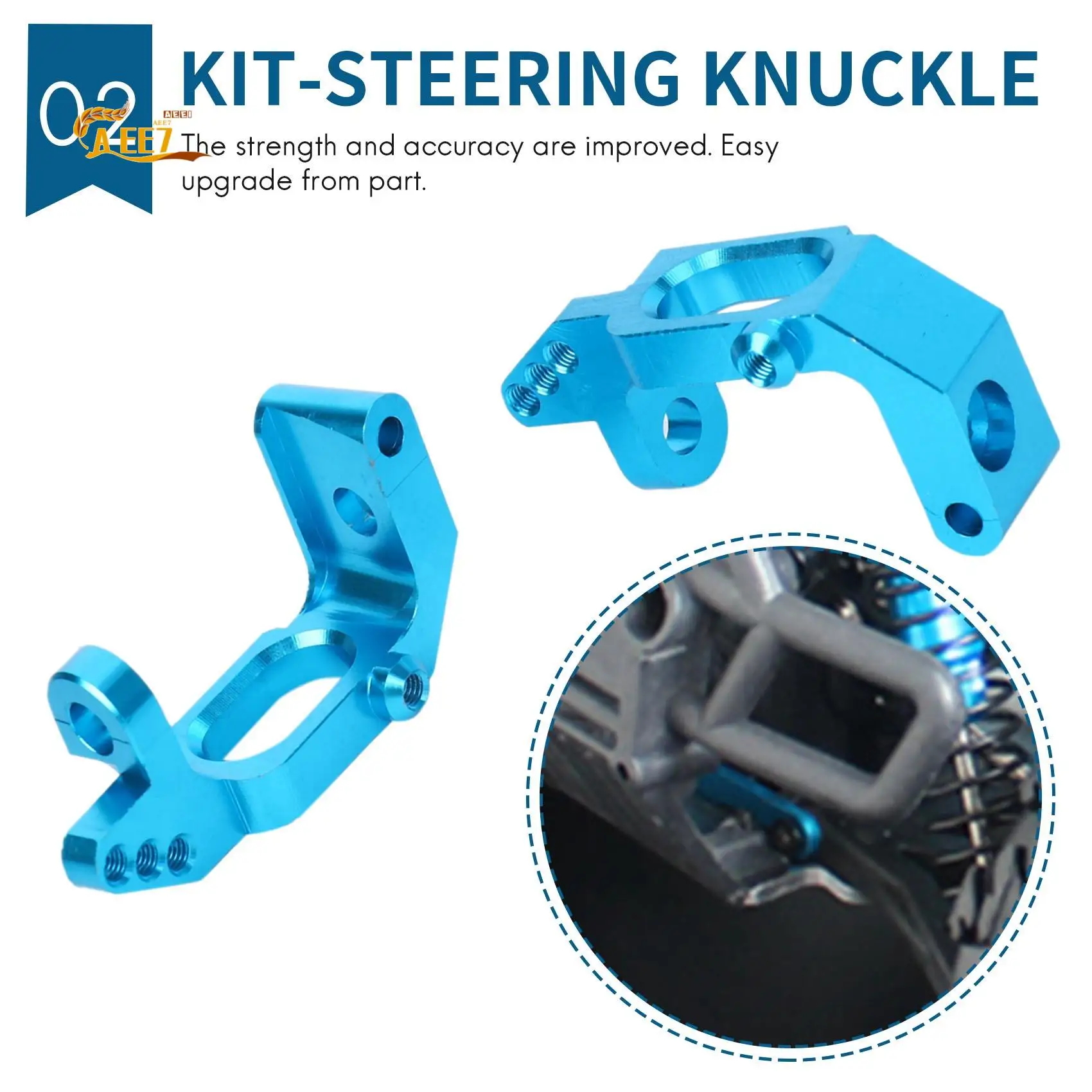 AEE7-Aluminum Alloy Steering Knuckle Hub Carrier Servo Saver Upgrade Parts For RC HSP 1/10 Redcat EPX