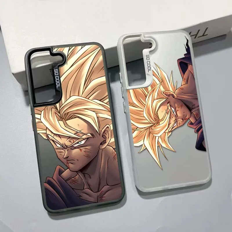 

D-Dragon Ball Cartoon Saiyan For Samsung Galaxy S25 S24 S23 S22 S21 Ultra Plus Colorful Silver Phone Case Cover