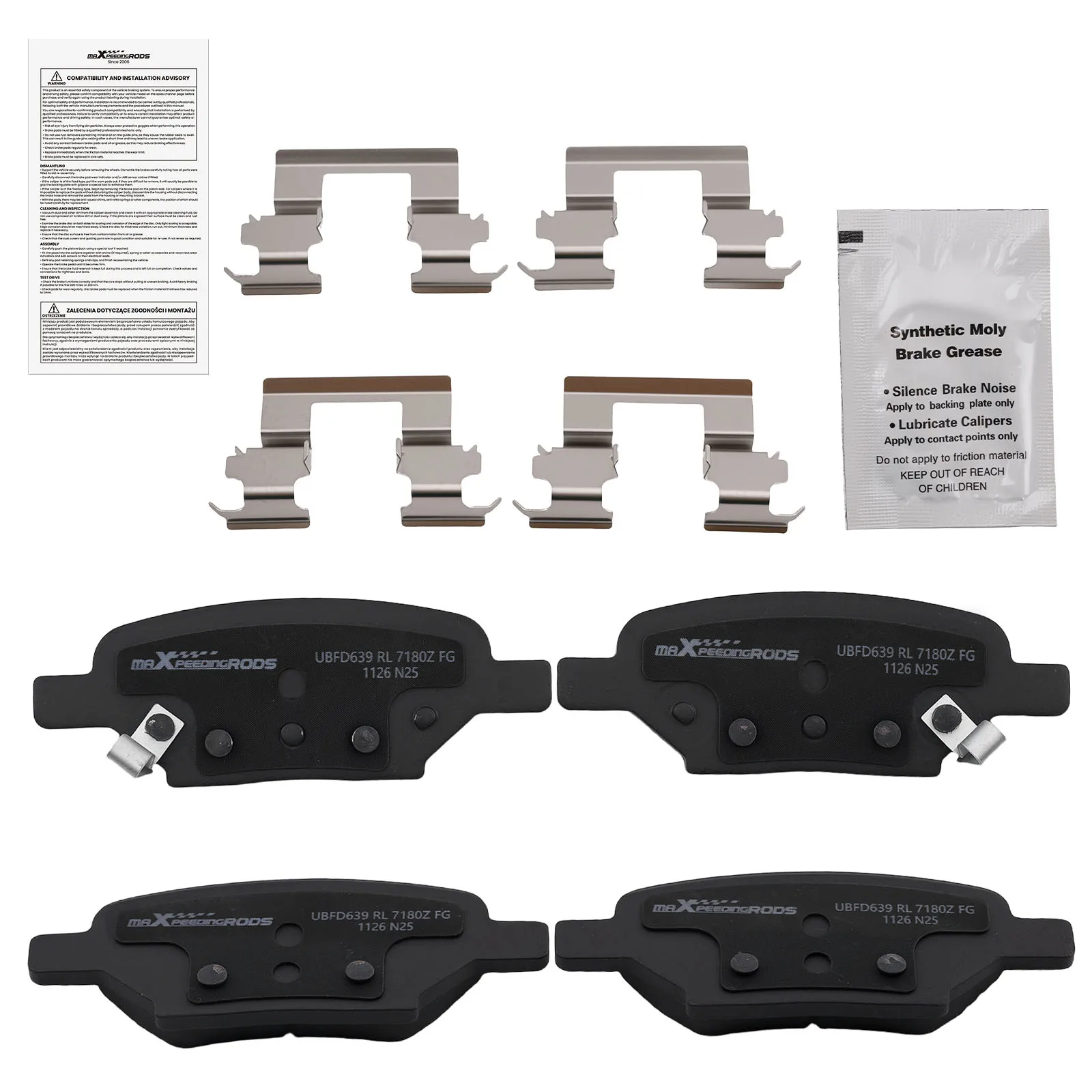 Rear Left&Right Brake Pads Set for Pontiac G5 G6 Pursuit/Saturn Aura Ion D1033