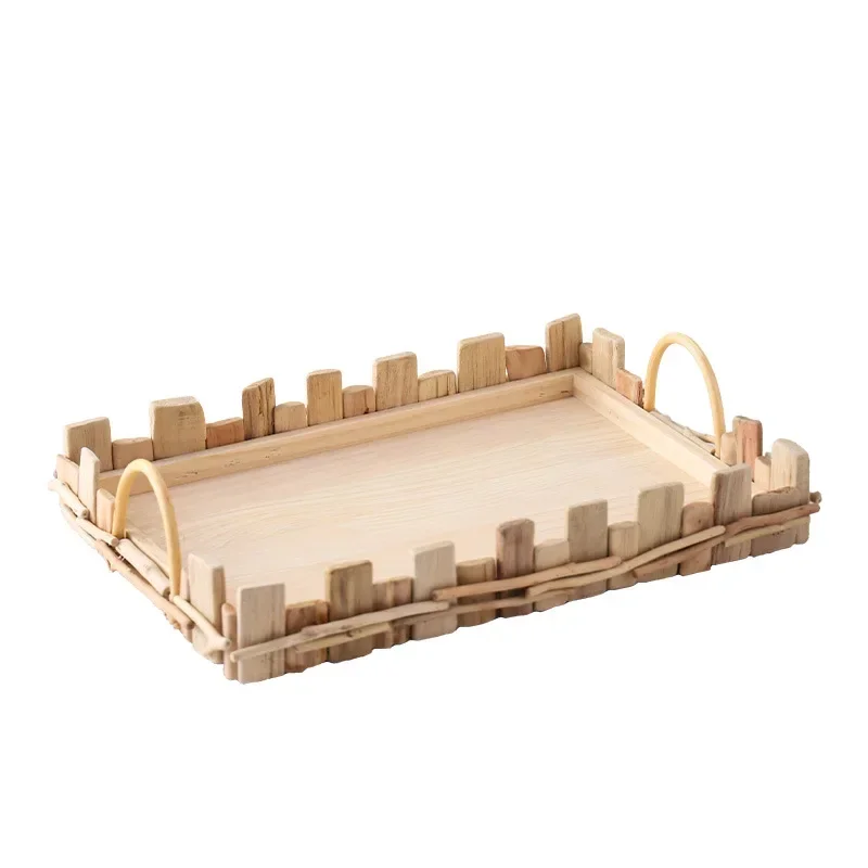 Wooden tray ornament, bed and breakfast tea room living room storage tea tray, desktop perfume fragrance rack,