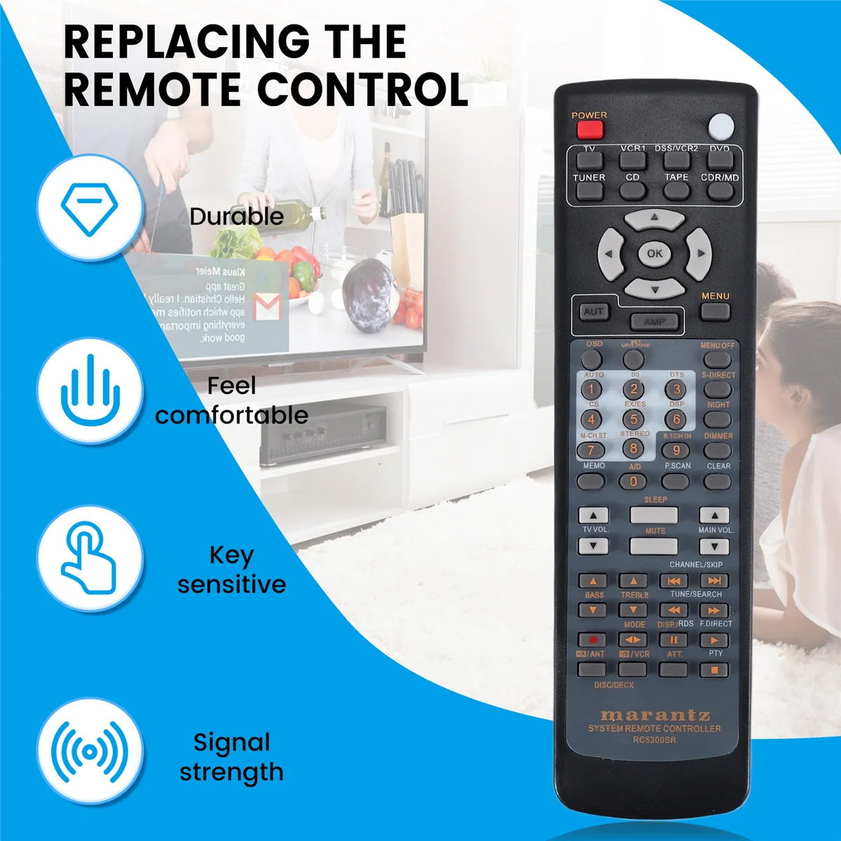 Controle remoto BFYL RC5300SR para Marantz AV Receptor Controle Remoto RC5400SR RC5600SR SR6200 SR4200 SR4300 SR4400 SR4600