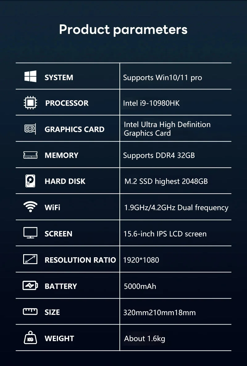 NAIWO 15.6 Gaming laptop with Intel Core I9-10980HK 32GB RAM 512GB 1TB 2TB SSD WiFi 6 Windows 11 PRO high-performance laptop