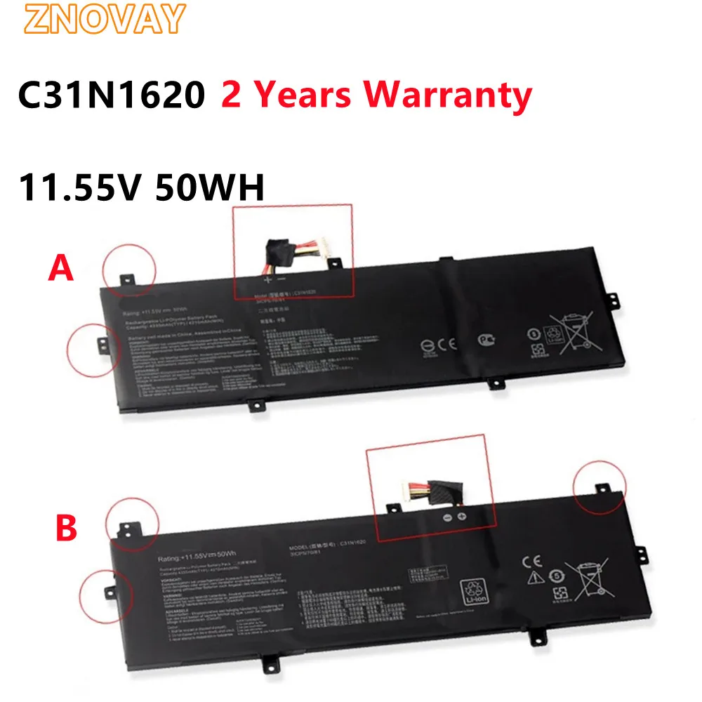 

ZNOVAY C31N1620 50WH Laptop Battery for ASUS ZenBook UX430 UX430UA UX430UN UX430UQ UX430UQ-GV015T PRO PU404 PU404UF 11.55V 50WH