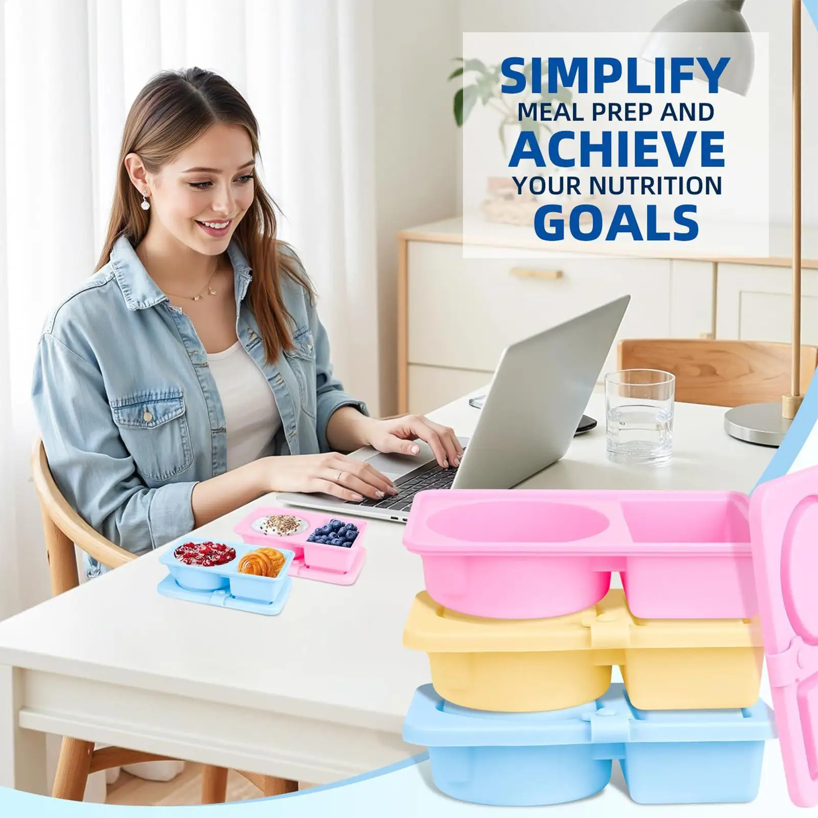 Snack Prep Containers Snack Pack Containers With Lids 4 Pieces Double Compartment Organizer Food Storage Silicone Snackle Box