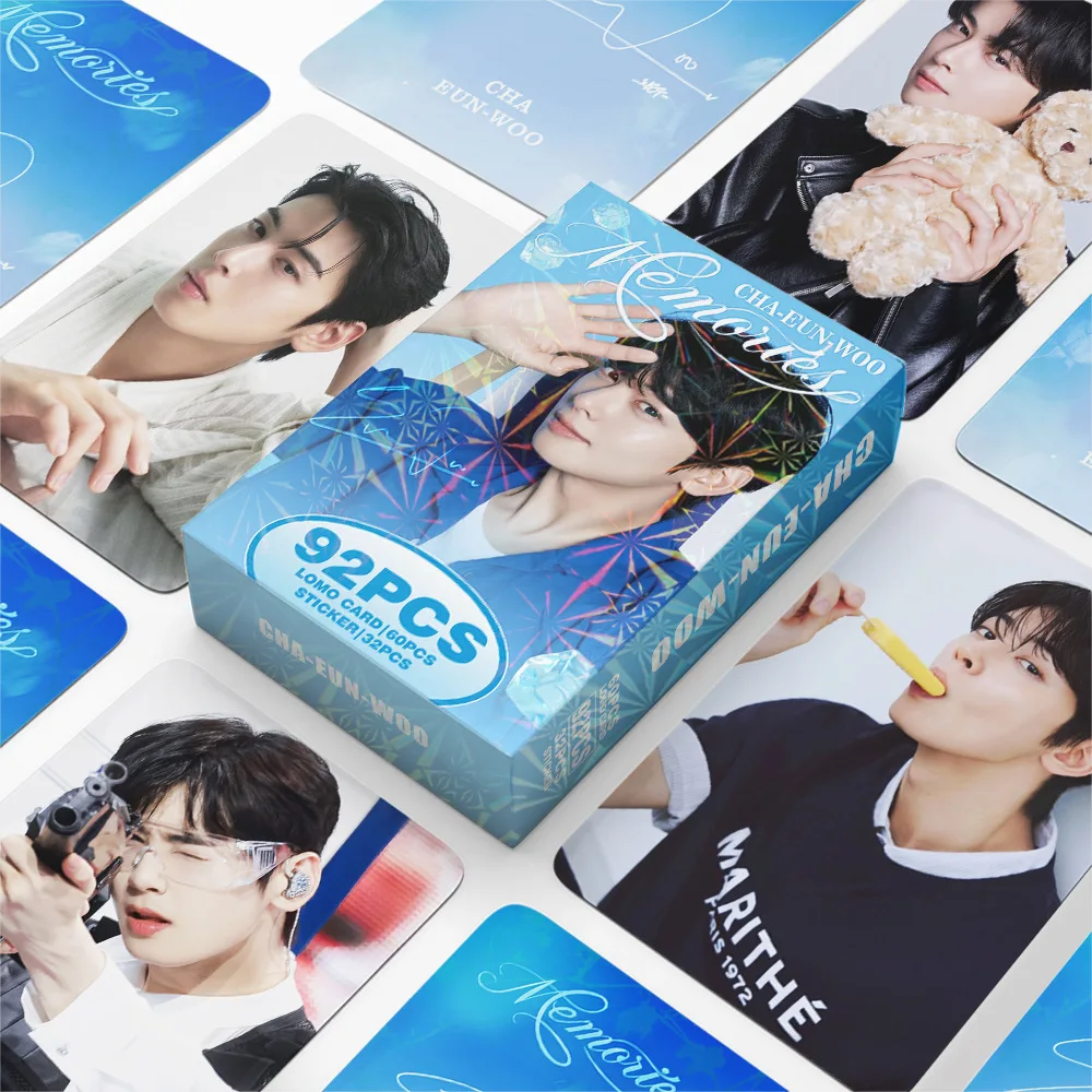 

92Pcs/Set Idol Boy Group ASTRO ChaEunWoo New Series Lomo Cards And Stickers High Quality Postcards EUNWOO Fans Gifts Collection