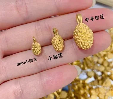 999 fine gold jewelry pendants gold durian pendants gold fruit pendant for women