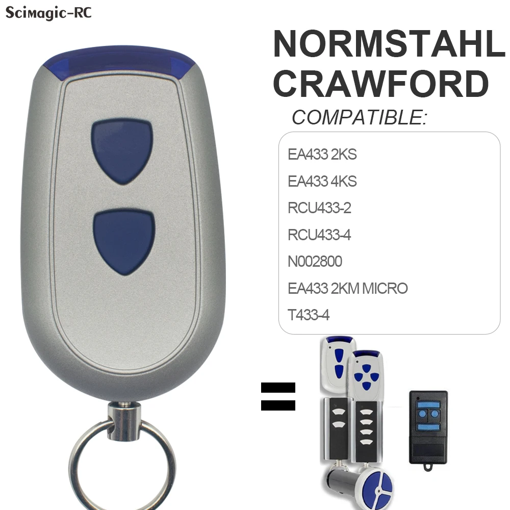 Normstahl Crawford Standard Steel EA433 2KS 4KS T433-4 2KM Micro กุญแจรีโมทประตูโรงรถกุญแจขนาดเล็กรหัสกลิ้ง433.92MHz