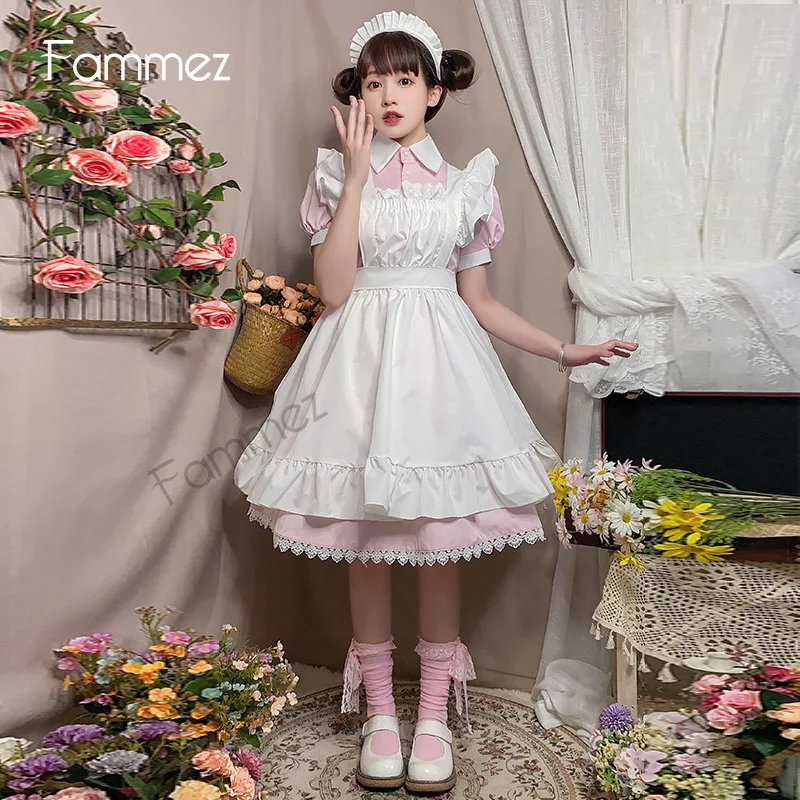 2023 Tag Krawatte Kurzarm Kurzrock Cosplay Kleid niedlichen Lolita Uniform tägliches Kleid traditionelle Dienst mädchen Dienst mädchen Outfit