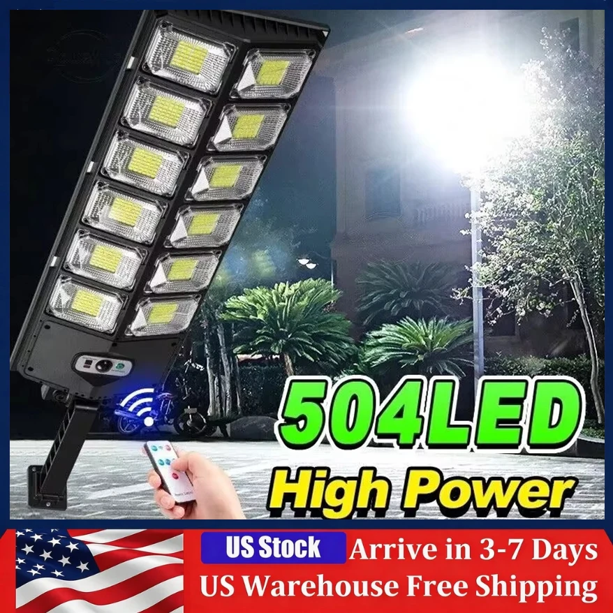 

1000000LM Outdoor Solar LED Lights Road Area Lamp Motion Sensor Remote Control Energy-Efflcient Waterproof Garden Street Light