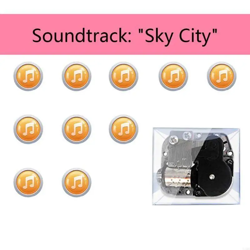 54DA 8 Tones Music Box Movement Mechanical Clockwork DIY Windup Rotate Musical Castle in the or Birthday Gift