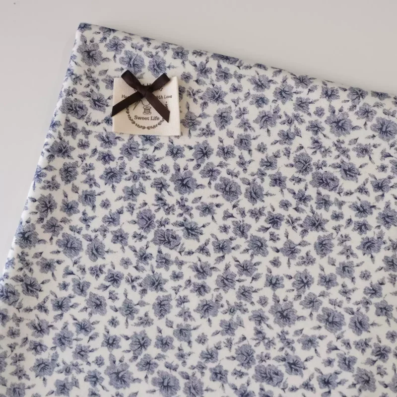 Handmade DIY Brushed Printed Cotton Fabric All Cotton White Blue Soft Fabric for Sewing Quilting Crafts