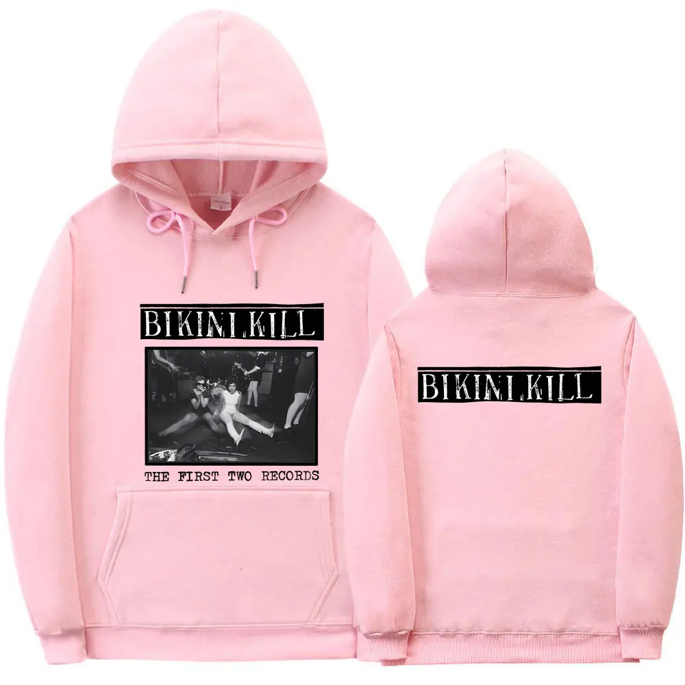 Bikini Kill The First Two Records Album Print Hoodie Feminist Riot Grrrl Kathleen Hanna Sweatshirt Men Rock Oversized Hoodies