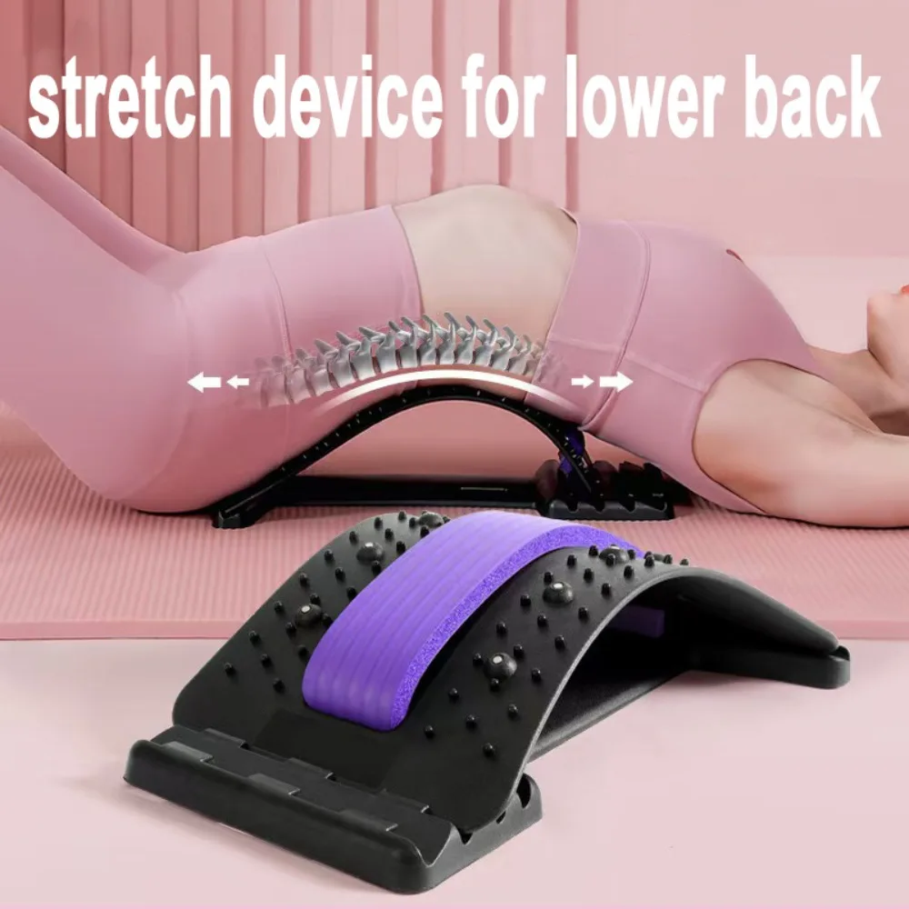 Lumbar Back Stretcher 4 Level Adjustable Support Board Corrector For Lower Back Pain Relief For Home Office Work Use
