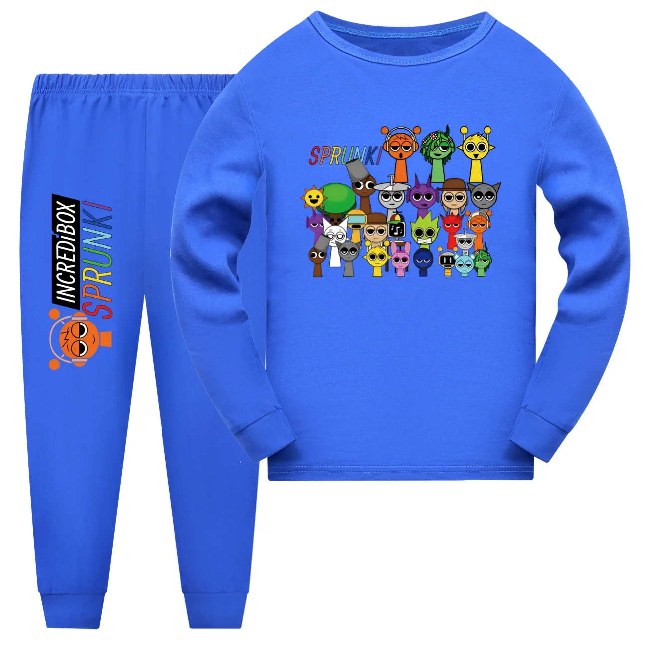 Cute Sprunki Clothes Kids Game Incredibox Pyjama Sets Girls Autumn Spring Long Sleeve Homewear Children Cartoon Sleepwear