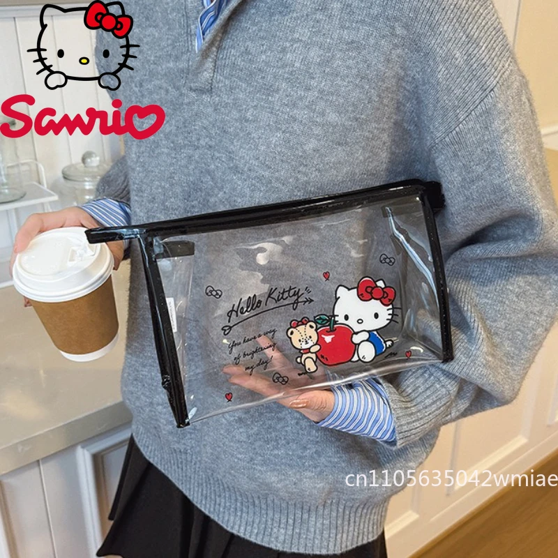 2025 New Women's Handbag Fashion High Quality Transparent Washroom Storage Bag Cartoon Cute Girl Compact Makeup Bag