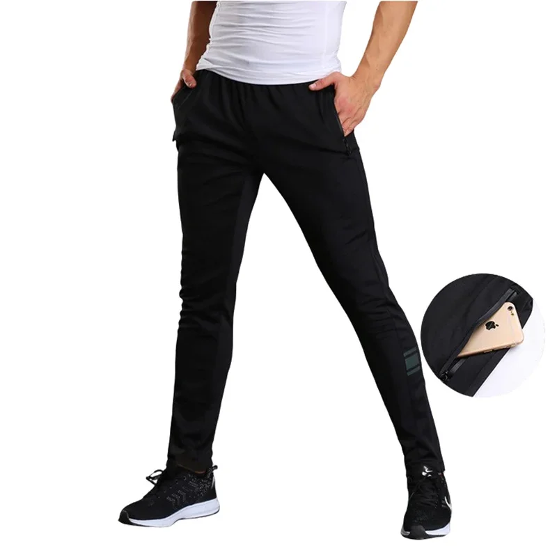 

Bodybuilding Sports Running Pants Men's Striped Breathable Fitness Training Jogging Sweatpants Black Basketball Tennis Trousers