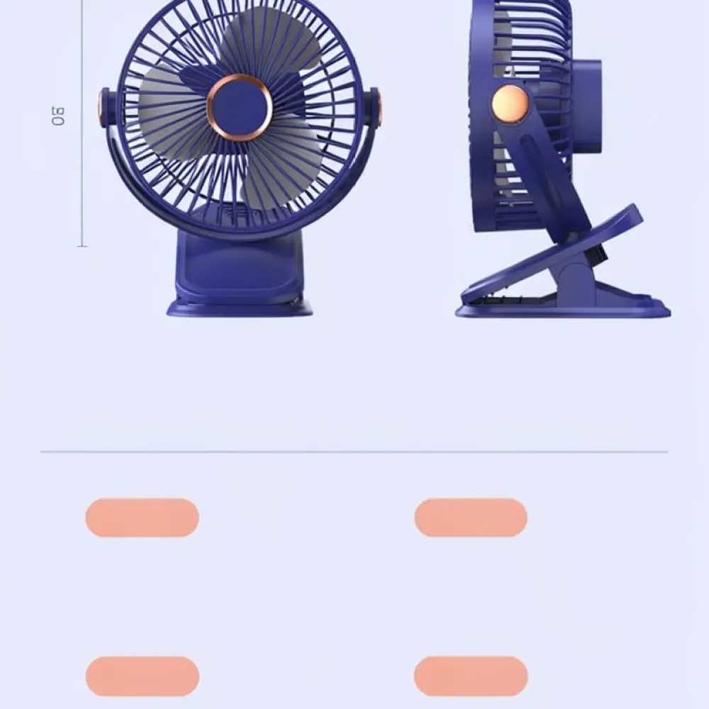 Mini Clip Fan USB Rechargeable Desk Cooler With Night Light Multi Angle Cooling Fan For Home Office Dormitory