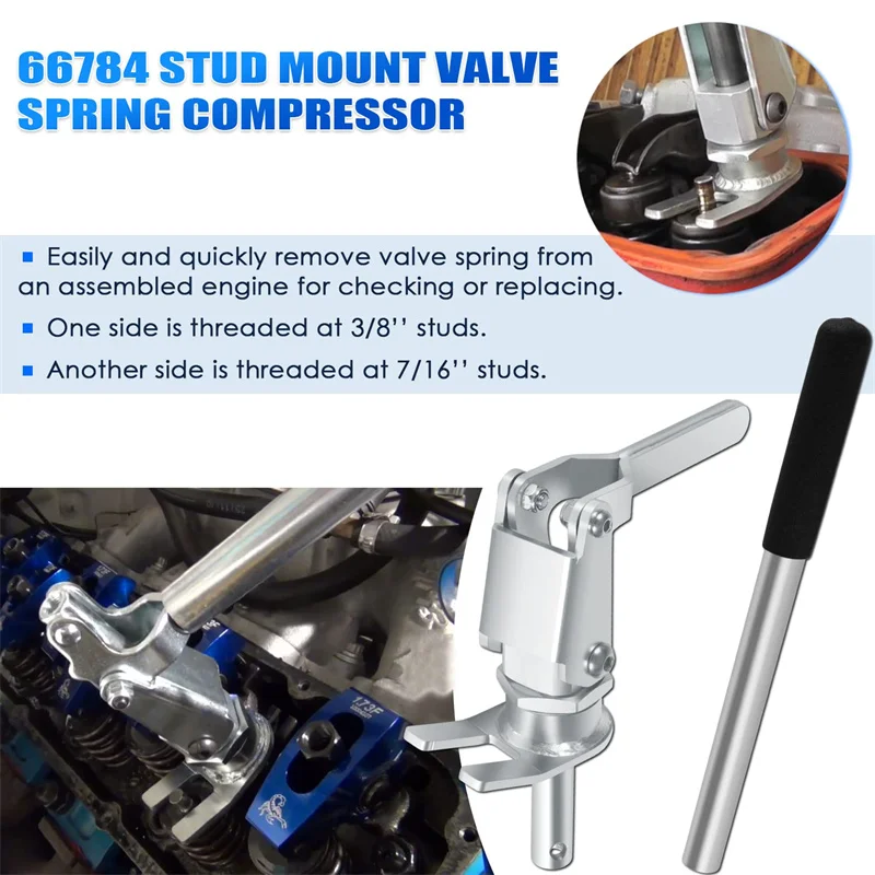 66784 Stud Mount Valve Spring Compressor Remove & Install Valve Spring for All 3/8