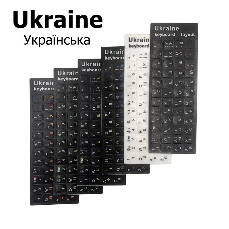 1pc Ukrainian Ukraine Keyboard Stickers，Waterproof dustproof adhesive button stickersLetter Alphabet LaLaptop Keyboard Protector