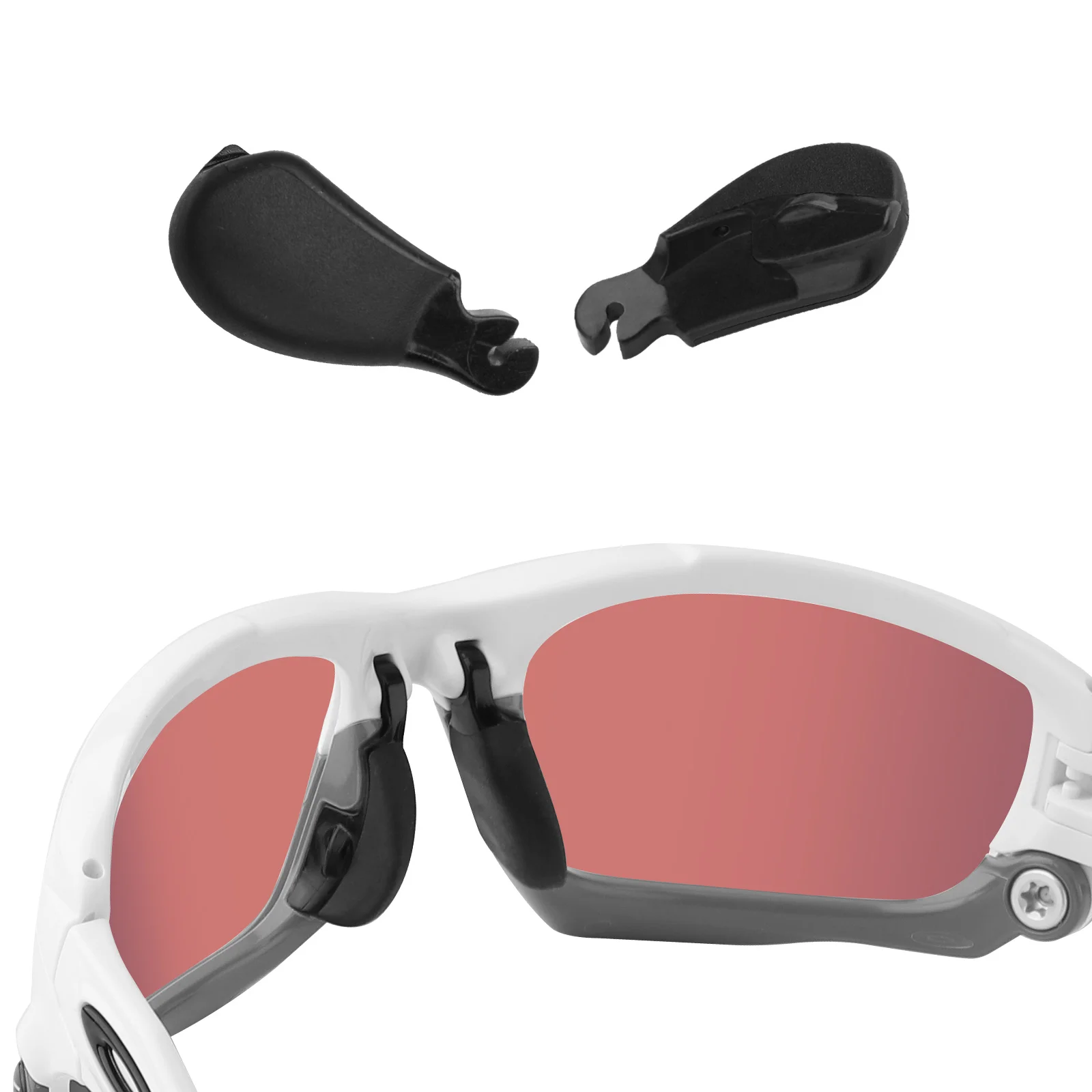 E.O.S Wymienne czarne nakładki na nos z gumy silikonowej do Oakley Jawbone, Asian Fit, Hawbone Vented Frame Multi-Options