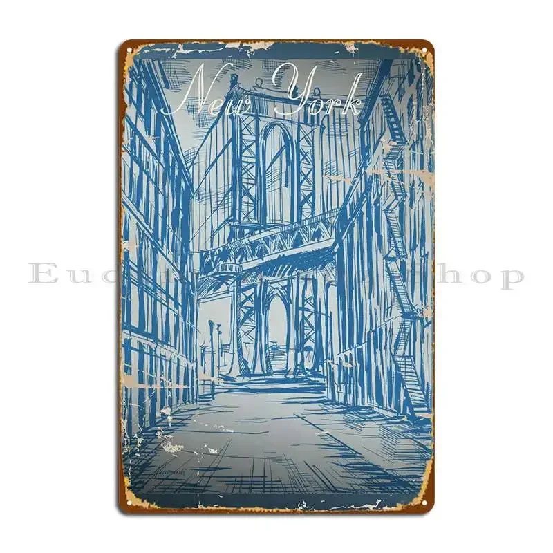 New York Vintage Postkarten Metallschild Club-Druck Garage-Dekoration Kino Blechschild Poster