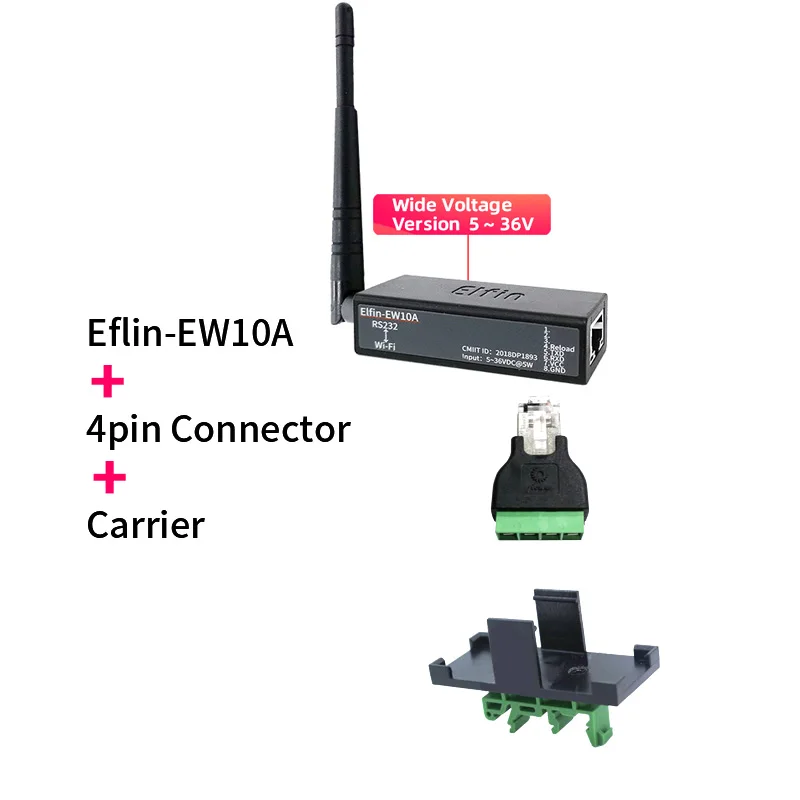 Los dispositivos de red inalámbricos más pequeños de Elfin-EW10A, Modbus, TPC, función IP, RS232 a servidor de serie WiFi