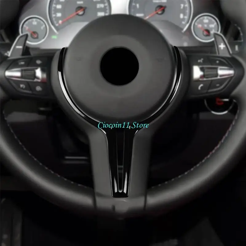 Y1UB Car Interior Steering Wheel Decorative Cover Carbon Fiber Sticker For -M Sport F20 F06 F12 F32 F33 F16 Panel Patch