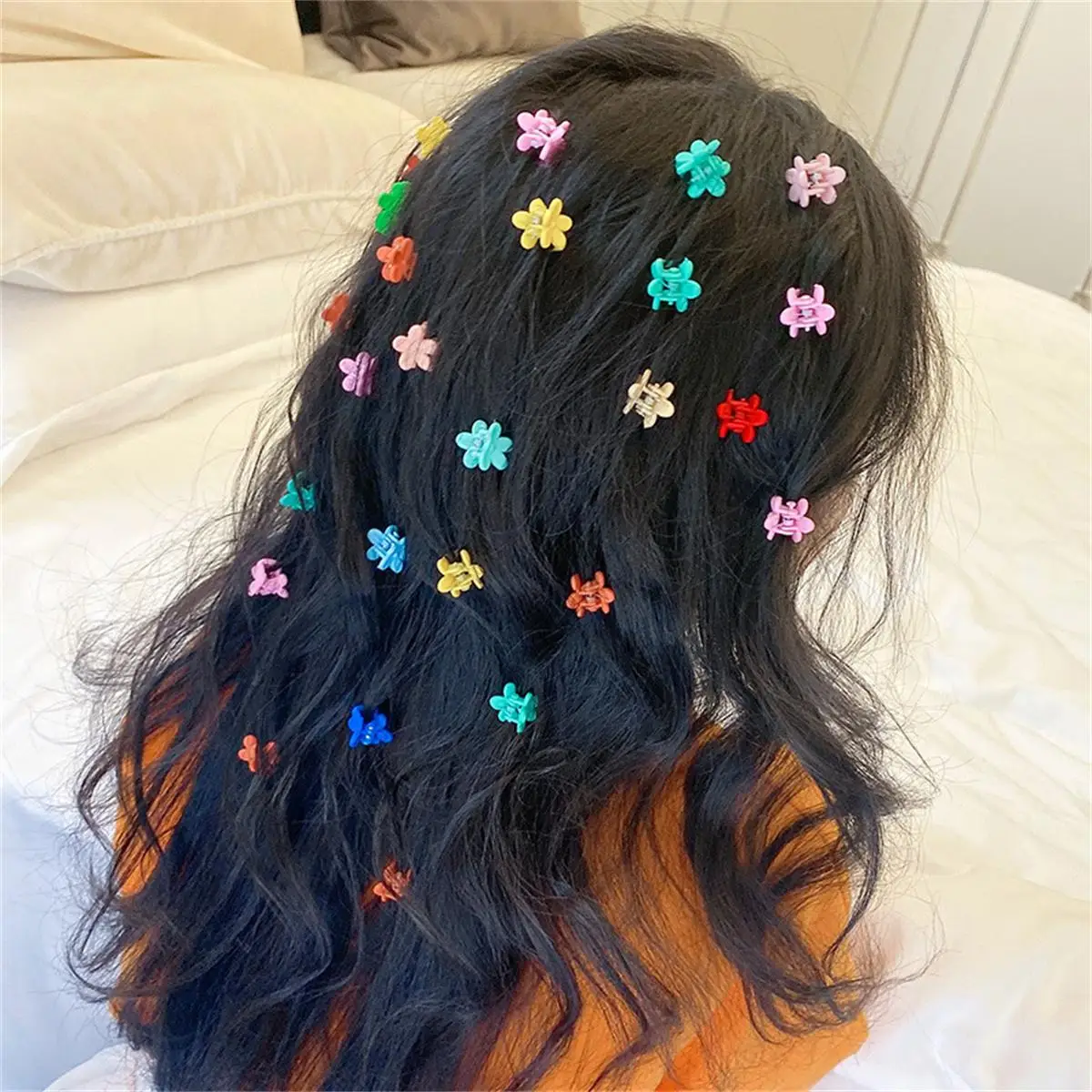 25Pcs Girls Cute Cartoon Hair Clips Claw Clip Flower Star Small Hair Claws Children Sweet Hairpins Fashion Hair Accessories