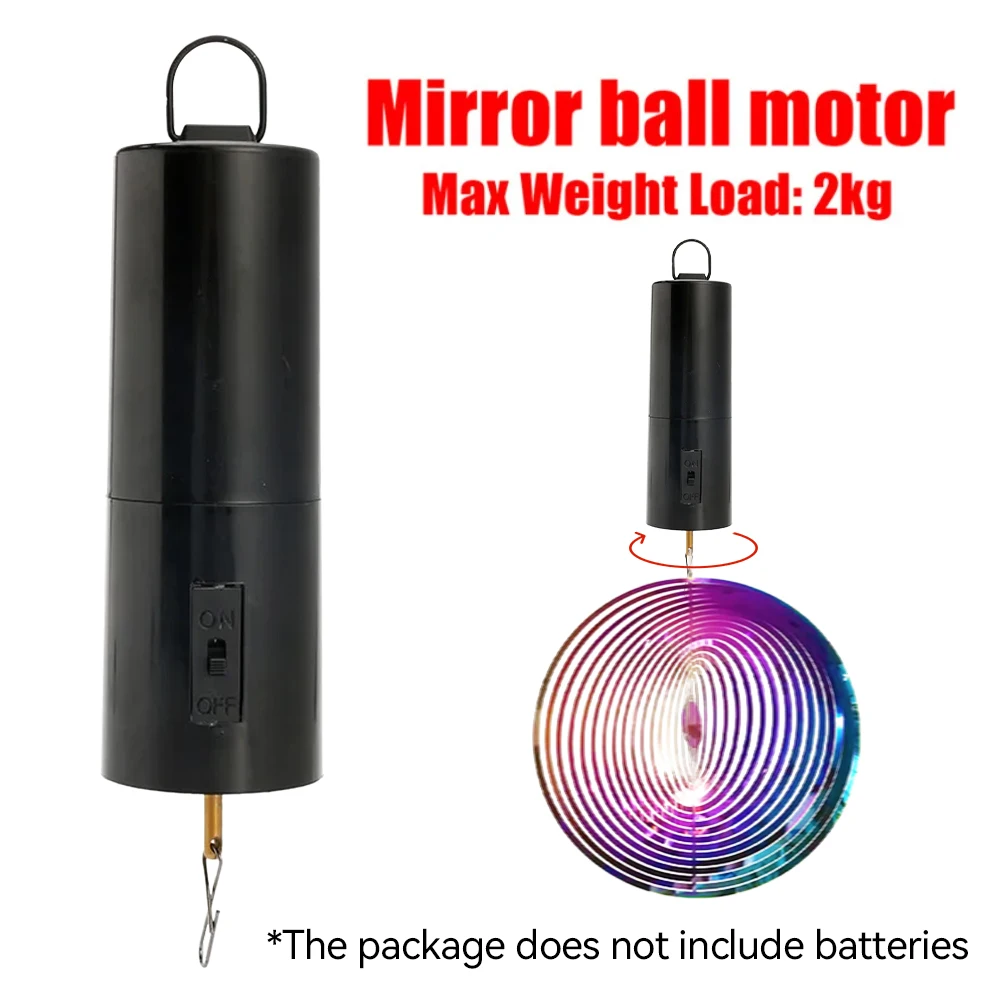 Hanging Rotating Mirror Ball Motor 360Degrees Rotatable Electric Battery Powered Motor Load Bearing 2KG for KTV Party Decoration