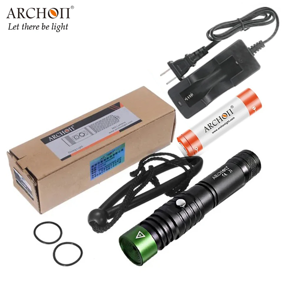 ARCHON J1 Diving flashlight Green Beam Throw Underwater 100m Waterproof Command Light Scuba Dive Torch